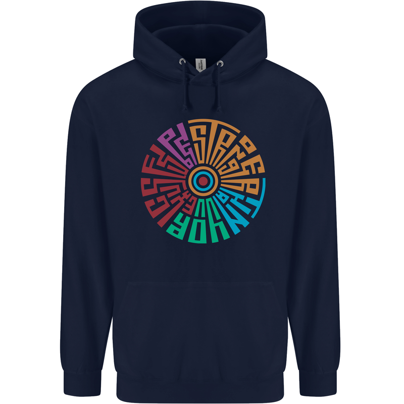 Gym Be Stronger Than Your Excuses Fitness Childrens Kids Hoodie Navy Blue