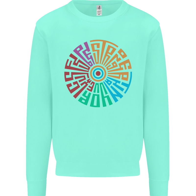 Gym Be Stronger Than Your Excuses Fitness Kids Sweatshirt Jumper Peppermint