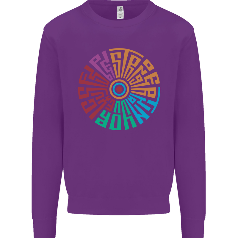 Gym Be Stronger Than Your Excuses Fitness Kids Sweatshirt Jumper Purple