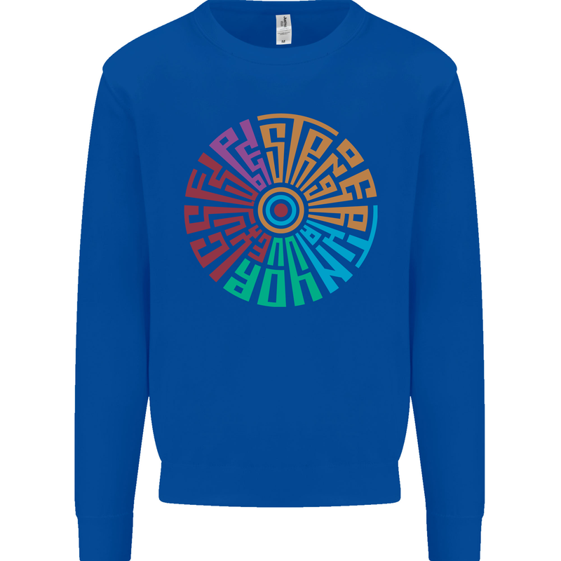 Gym Be Stronger Than Your Excuses Fitness Kids Sweatshirt Jumper Royal Blue