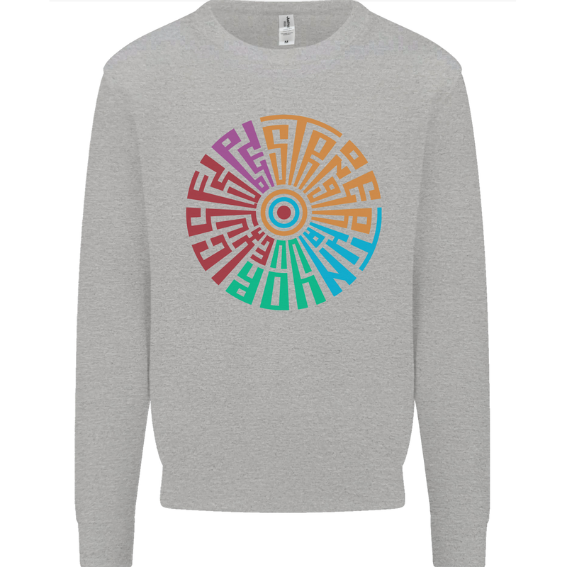 Gym Be Stronger Than Your Excuses Fitness Kids Sweatshirt Jumper Sports Grey