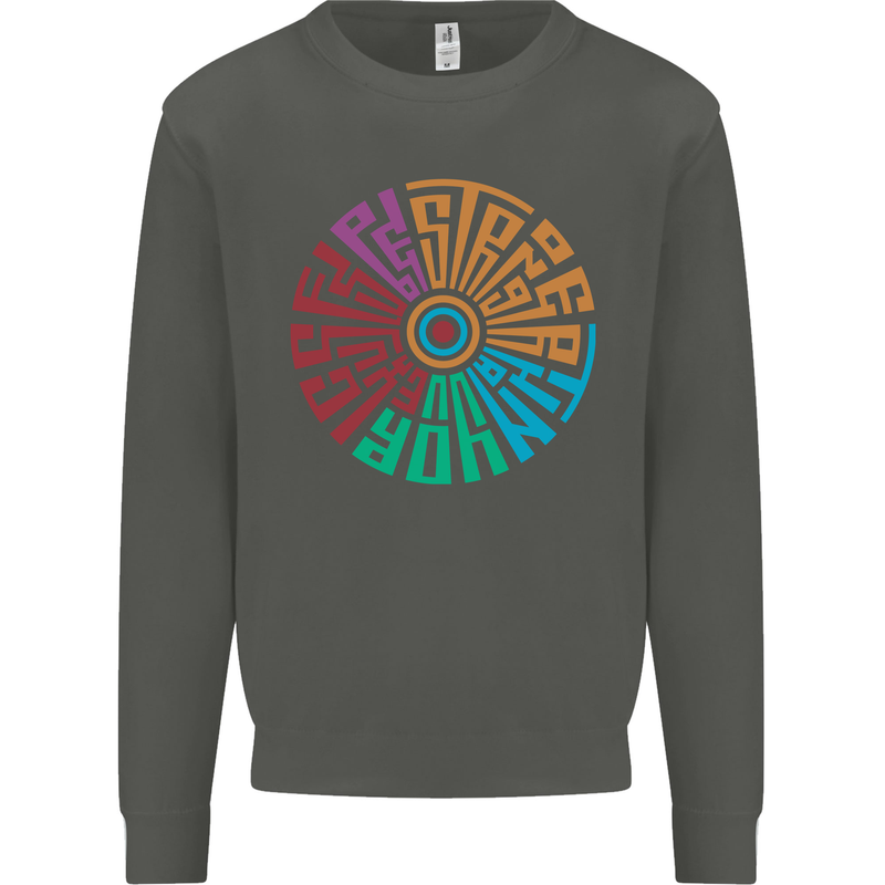 Gym Be Stronger Than Your Excuses Fitness Kids Sweatshirt Jumper Storm Grey