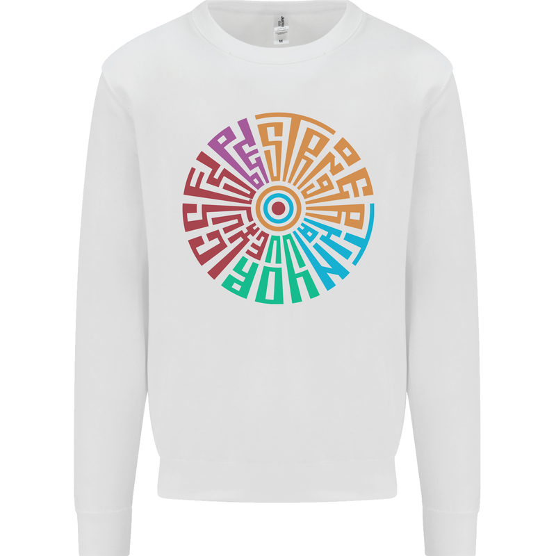 Gym Be Stronger Than Your Excuses Fitness Kids Sweatshirt Jumper White