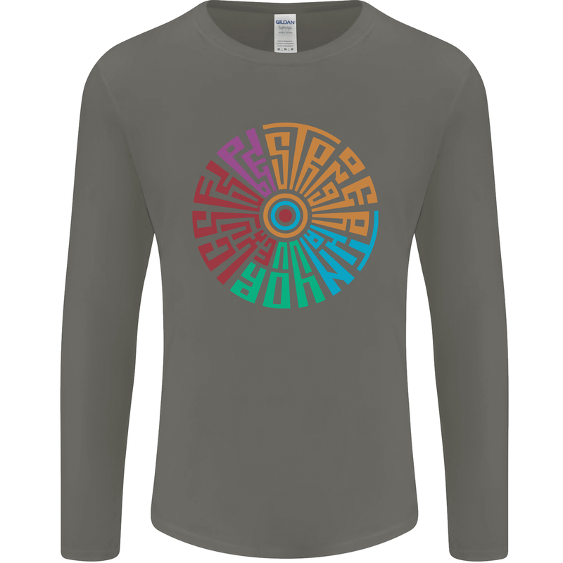 Gym Be Stronger Than Your Excuses Fitness Mens Long Sleeve T-Shirt Charcoal
