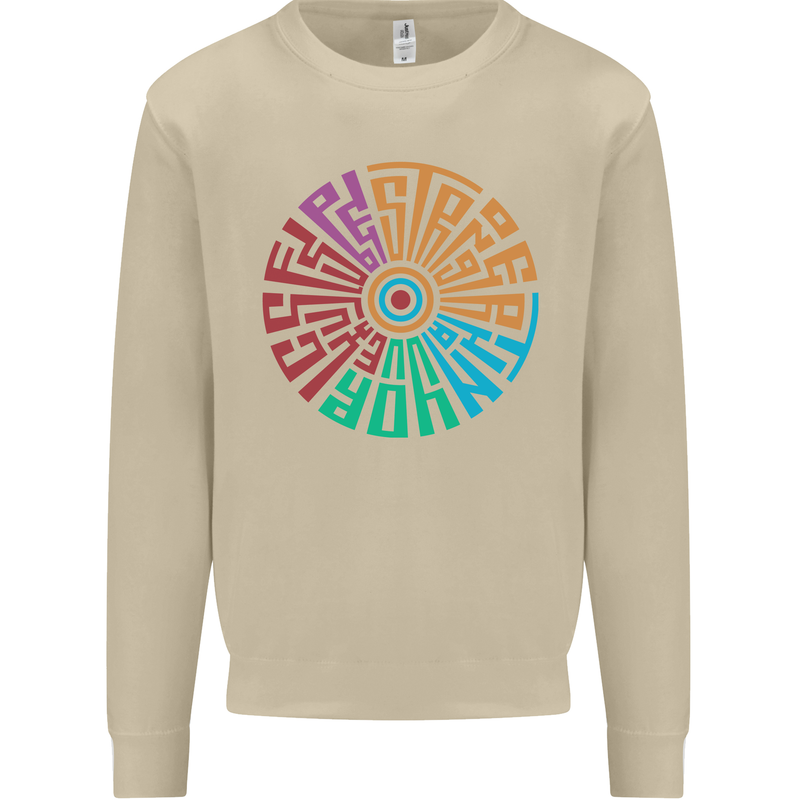 Gym Be Stronger Than Your Excuses Fitness Mens Sweatshirt Jumper Sand
