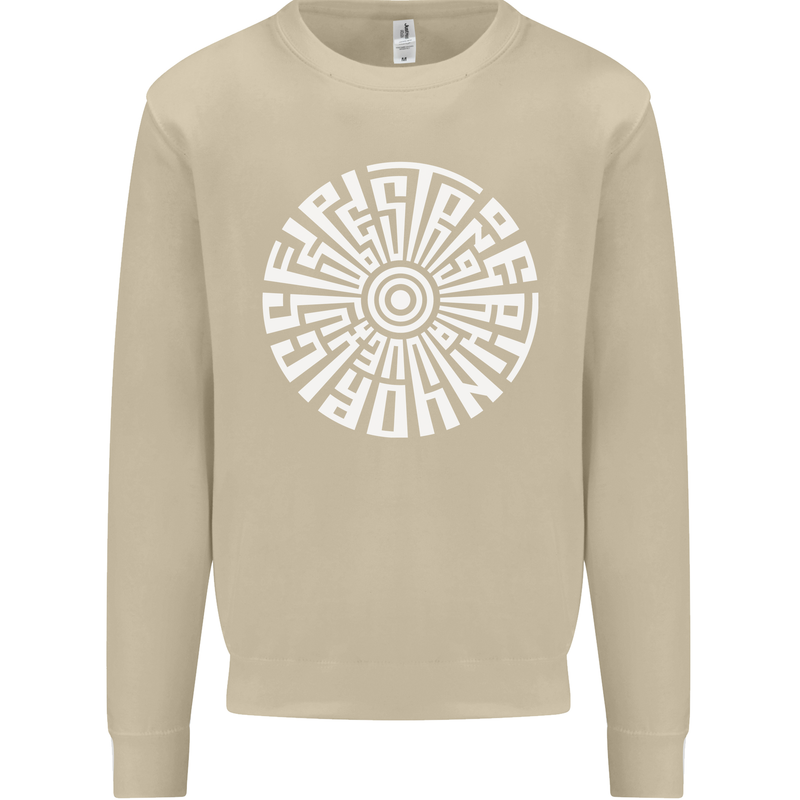 Gym Be Stronger Than Your Excuses Fitness Mens Sweatshirt Jumper Sand