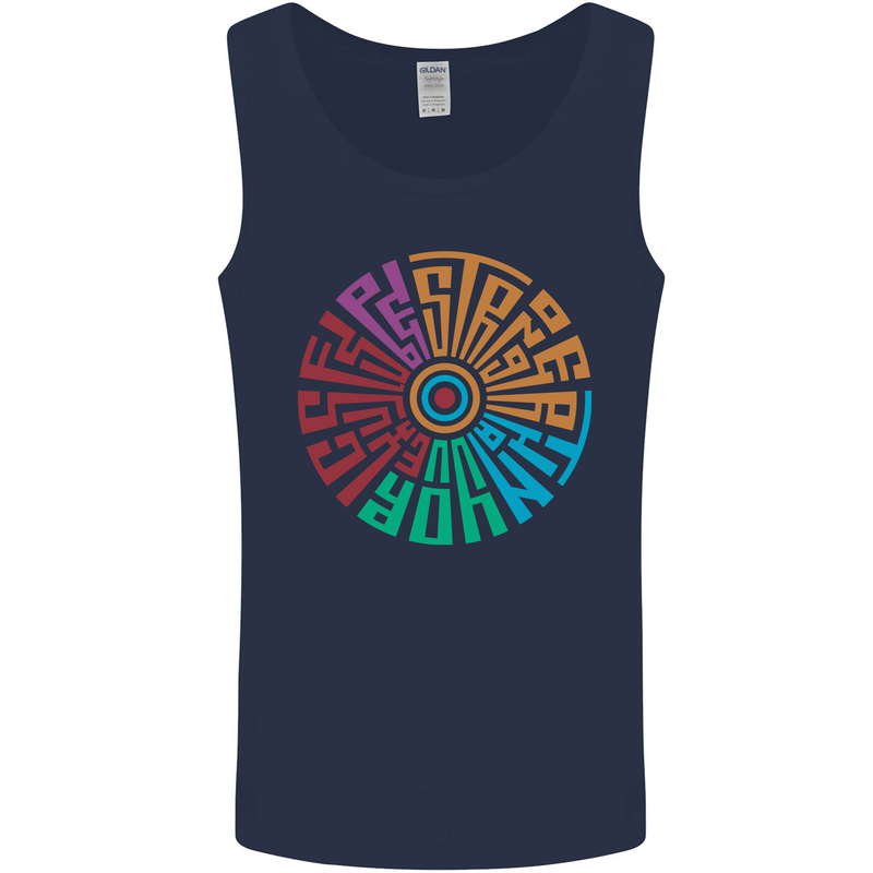 Gym Be Stronger Than Your Excuses Fitness Mens Vest Tank Top Navy Blue