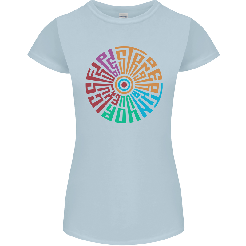 Gym Be Stronger Than Your Excuses Fitness Womens Petite Cut T-Shirt Light Blue
