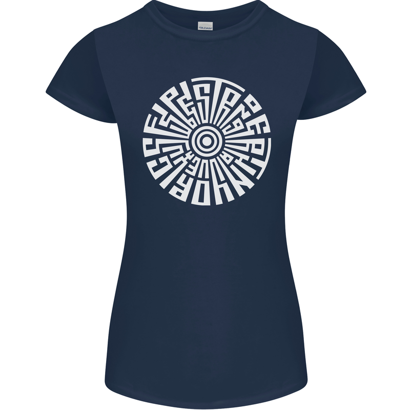Gym Be Stronger Than Your Excuses Fitness Womens Petite Cut T-Shirt Navy Blue