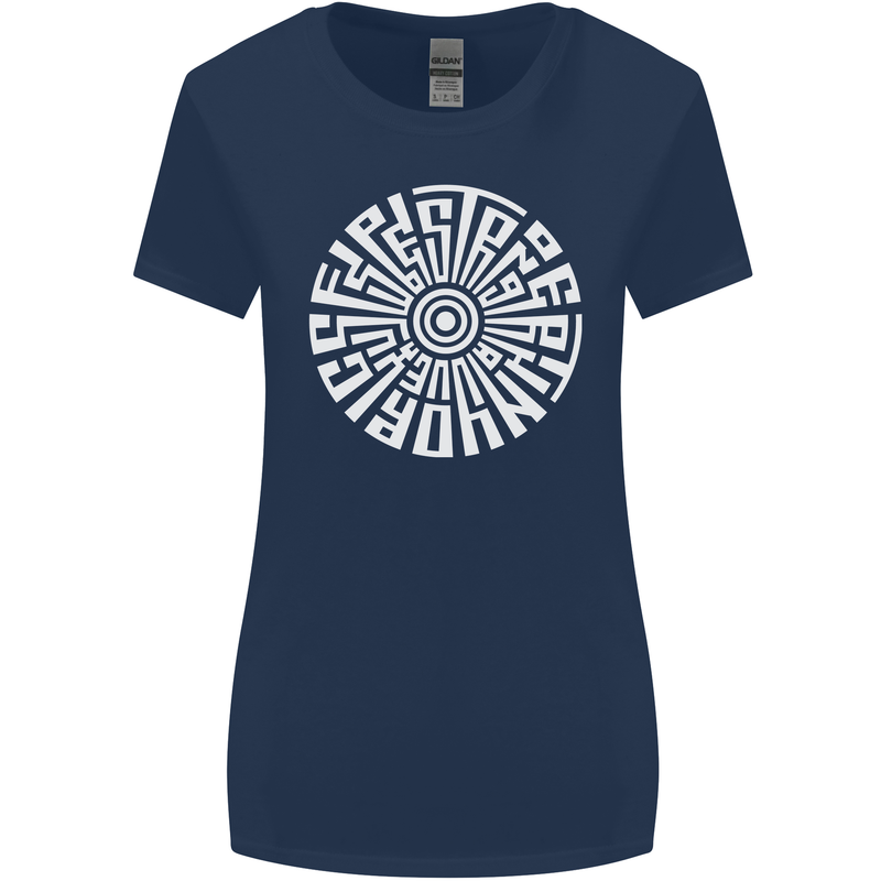 Gym Be Stronger Than Your Excuses Fitness Womens Wider Cut T-Shirt Navy Blue
