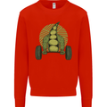 Gym Bean Bodybuilding Gym Training Kids Sweatshirt Jumper Bright Red