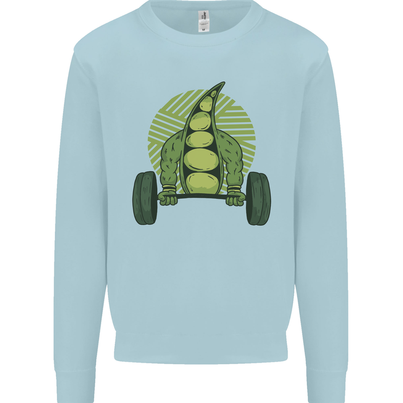 Gym Bean Bodybuilding Gym Training Kids Sweatshirt Jumper Light Blue