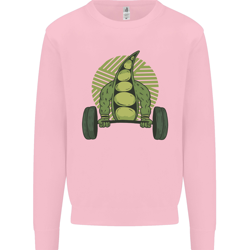 Gym Bean Bodybuilding Gym Training Kids Sweatshirt Jumper Light Pink