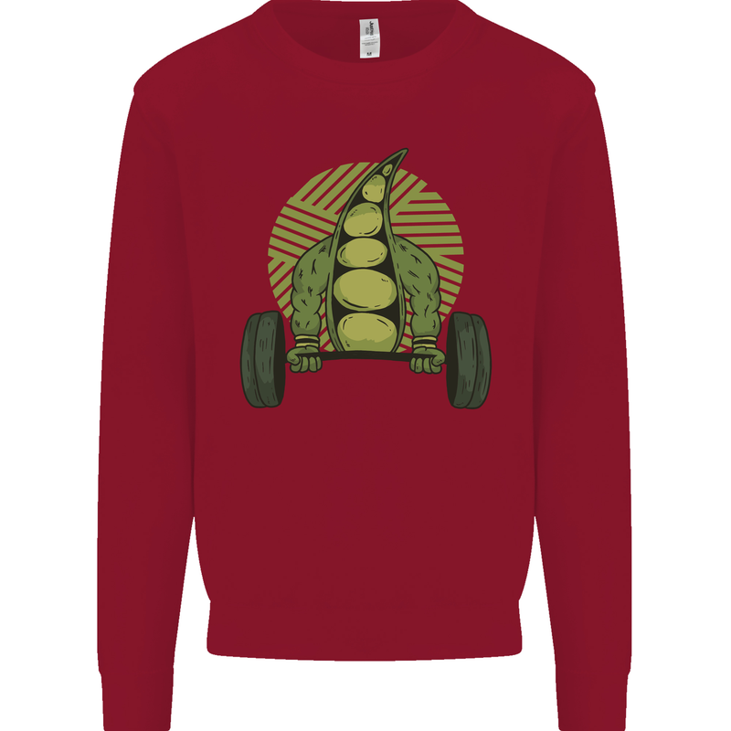 Gym Bean Bodybuilding Gym Training Kids Sweatshirt Jumper Red