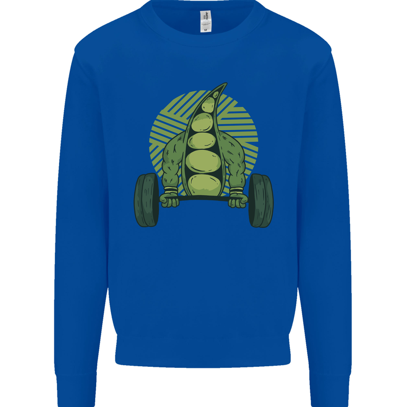Gym Bean Bodybuilding Gym Training Kids Sweatshirt Jumper Royal Blue
