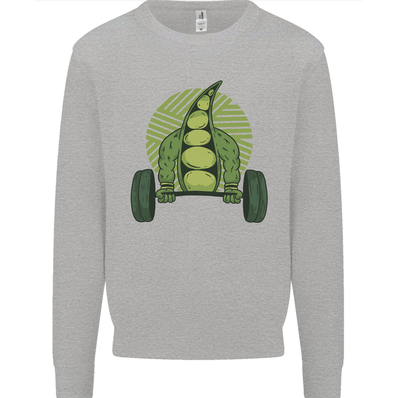Gym Bean Bodybuilding Gym Training Kids Sweatshirt Jumper Sports Grey