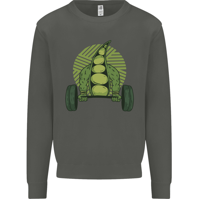 Gym Bean Bodybuilding Gym Training Kids Sweatshirt Jumper Storm Grey
