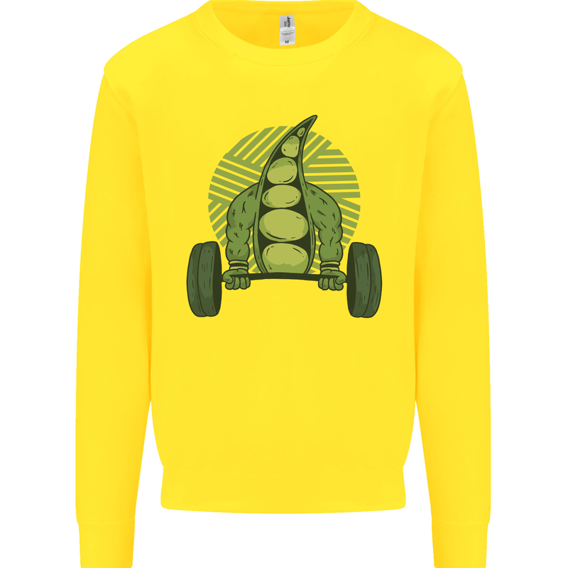 Gym Bean Bodybuilding Gym Training Kids Sweatshirt Jumper Yellow