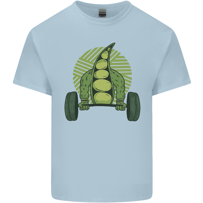 Gym Bean Bodybuilding Gym Training Kids T-Shirt Childrens Light Blue