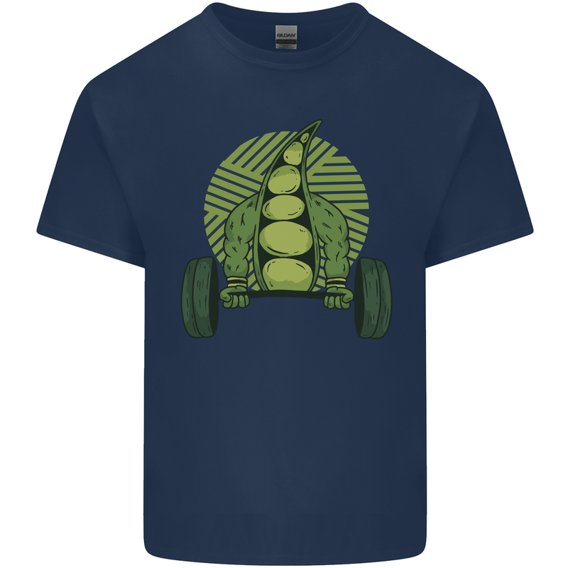 Gym Bean Bodybuilding Gym Training Kids T-Shirt Childrens Navy Blue
