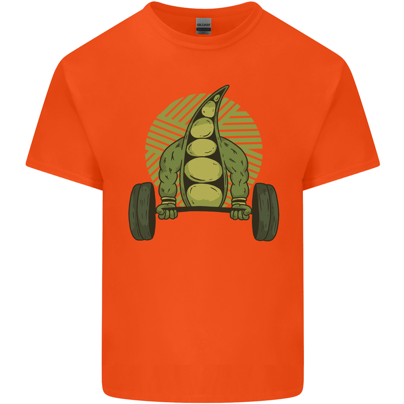 Gym Bean Bodybuilding Gym Training Kids T-Shirt Childrens Orange