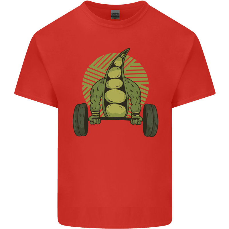 Gym Bean Bodybuilding Gym Training Kids T-Shirt Childrens Red