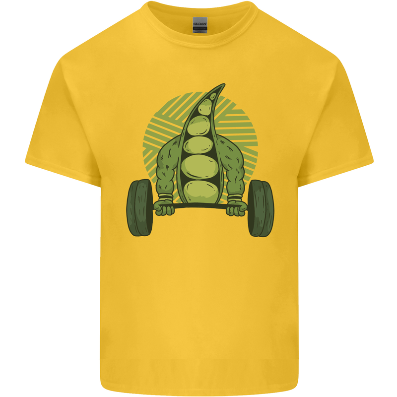 Gym Bean Bodybuilding Gym Training Kids T-Shirt Childrens Yellow