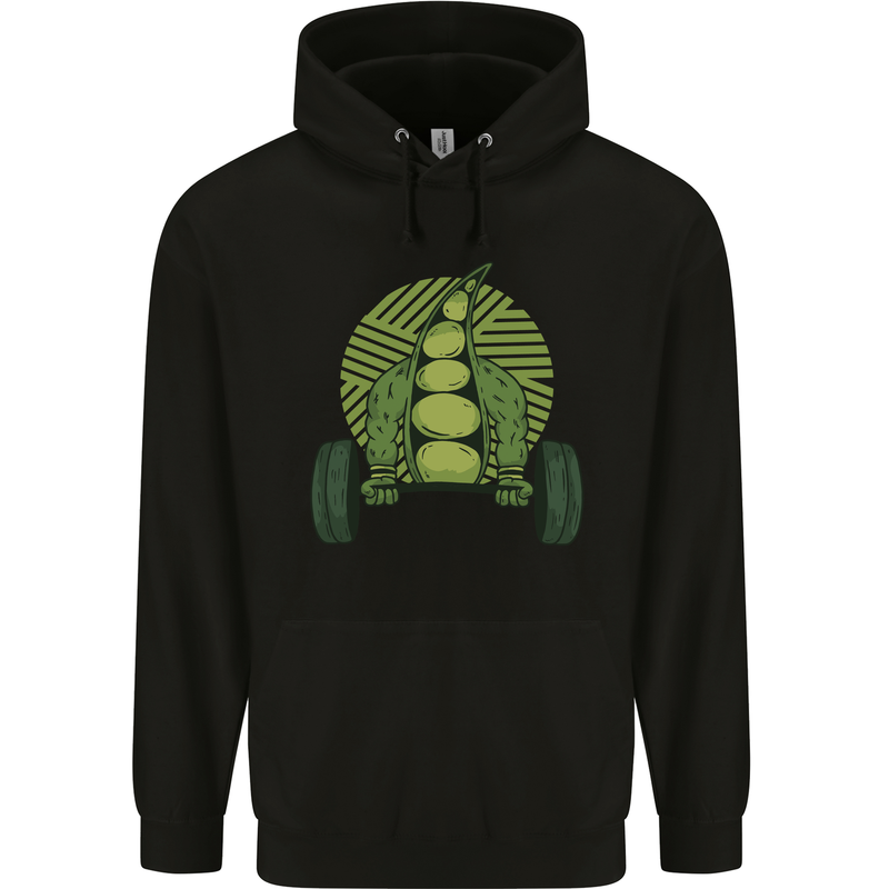 Gym Bean Bodybuilding Gym Training Mens 80% Cotton Hoodie Black