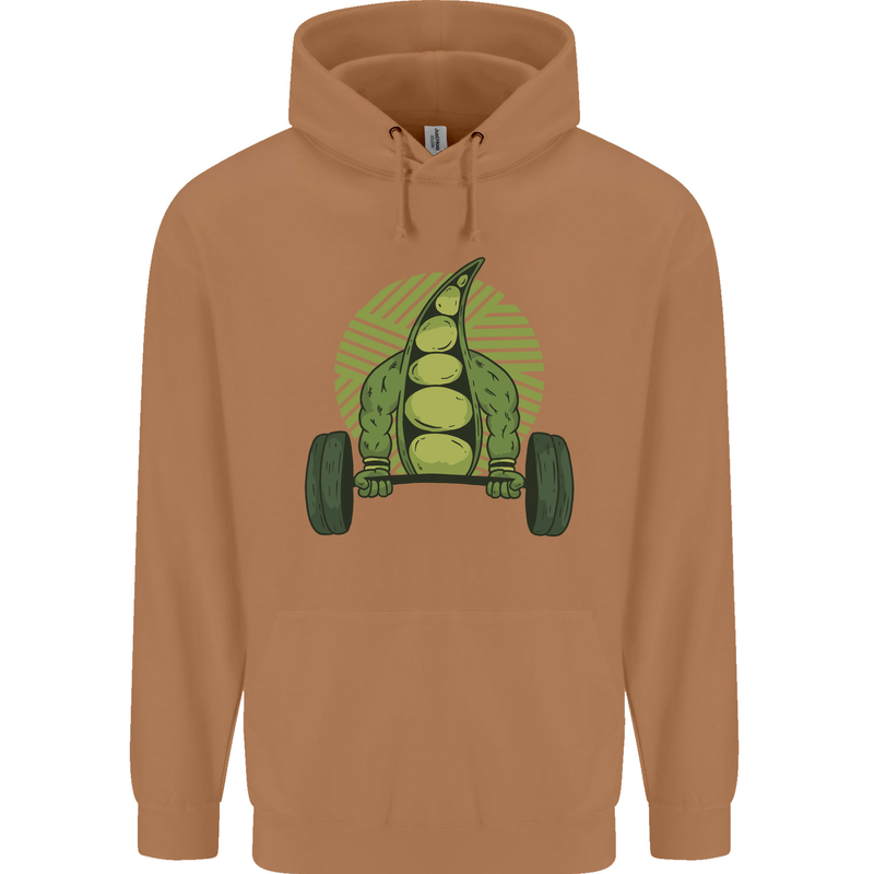 Gym Bean Bodybuilding Gym Training Mens 80% Cotton Hoodie Caramel Latte