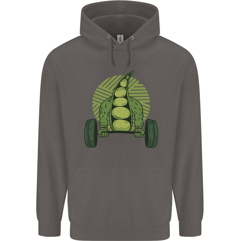 Gym Bean Bodybuilding Gym Training Mens 80% Cotton Hoodie Charcoal