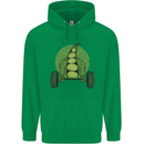 Gym Bean Bodybuilding Gym Training Mens 80% Cotton Hoodie Irish Green