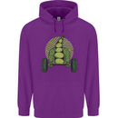 Gym Bean Bodybuilding Gym Training Mens 80% Cotton Hoodie Purple