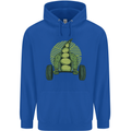 Gym Bean Bodybuilding Gym Training Mens 80% Cotton Hoodie Royal Blue