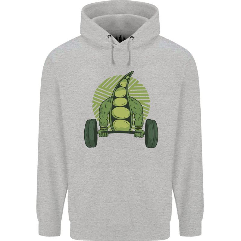 Gym Bean Bodybuilding Gym Training Mens 80% Cotton Hoodie Sports Grey