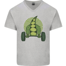 Gym Bean Bodybuilding Gym Training Mens V-Neck Cotton T-Shirt Sports Grey