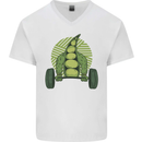 Gym Bean Bodybuilding Gym Training Mens V-Neck Cotton T-Shirt White