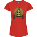 Gym Bean Bodybuilding Gym Training Womens Petite Cut T-Shirt Red