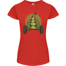 Gym Bean Bodybuilding Gym Training Womens Petite Cut T-Shirt Red