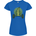 Gym Bean Bodybuilding Gym Training Womens Petite Cut T-Shirt Royal Blue