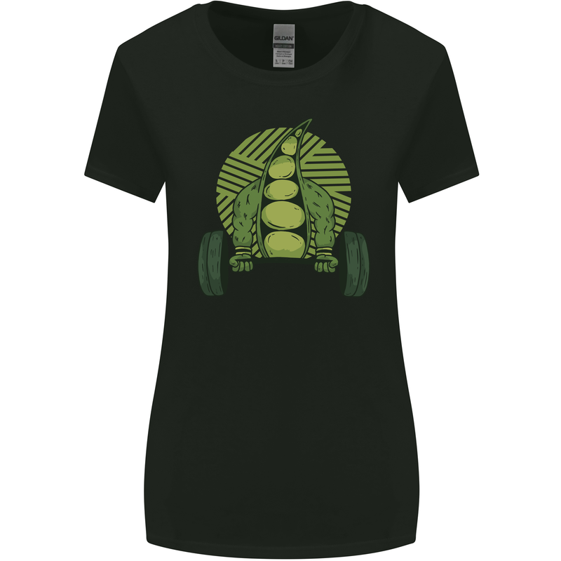 Gym Bean Bodybuilding Gym Training Womens Wider Cut T-Shirt Black