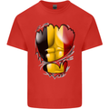 Gym Belgian Flag Ripped Muscles Belgium Kids T-Shirt Childrens Red