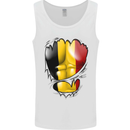 Gym Belgian Flag Ripped Muscles Belgium Mens Vest Tank Top White