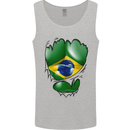 Gym Brazilian Flag Ripped Muscles Brazil Mens Vest Tank Top Sports Grey