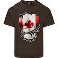 Gym Canadian Maple Leaf Flag Muscles Canada Kids T-Shirt Childrens Chocolate