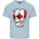 Gym Canadian Maple Leaf Flag Muscles Canada Kids T-Shirt Childrens Light Blue