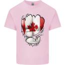 Gym Canadian Maple Leaf Flag Muscles Canada Kids T-Shirt Childrens Light Pink