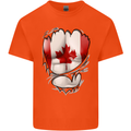 Gym Canadian Maple Leaf Flag Muscles Canada Kids T-Shirt Childrens Orange