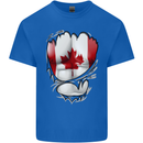 Gym Canadian Maple Leaf Flag Muscles Canada Kids T-Shirt Childrens Royal Blue