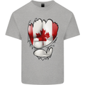Gym Canadian Maple Leaf Flag Muscles Canada Kids T-Shirt Childrens Sports Grey