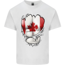 Gym Canadian Maple Leaf Flag Muscles Canada Kids T-Shirt Childrens White